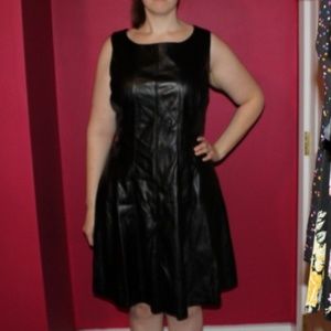 Katherine h's black leather dress